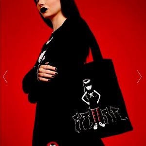 Emily The Strange 🐈‍⬛ TOGETHER PURREVER PRINTED TOTE BAG